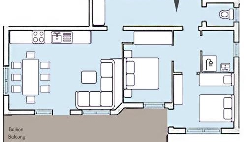 Apartment with Mountain View