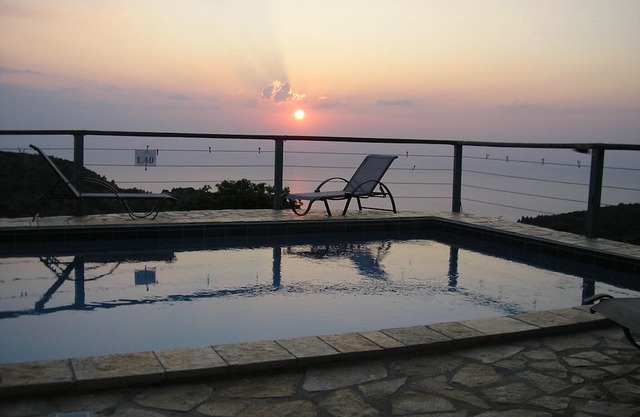 Watching the Sun Immerse Into The Sea Painted With The Color Of The Fire