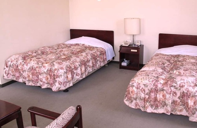 Twin room with a view Semidouble bed with a wid / Chikuma Nagano