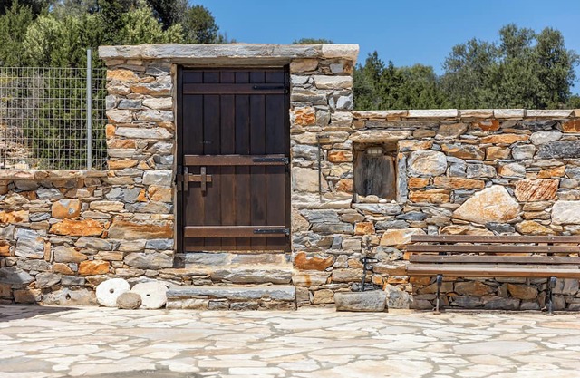 Mitatos Ancient Cave Retreat - Patio with SeaViews