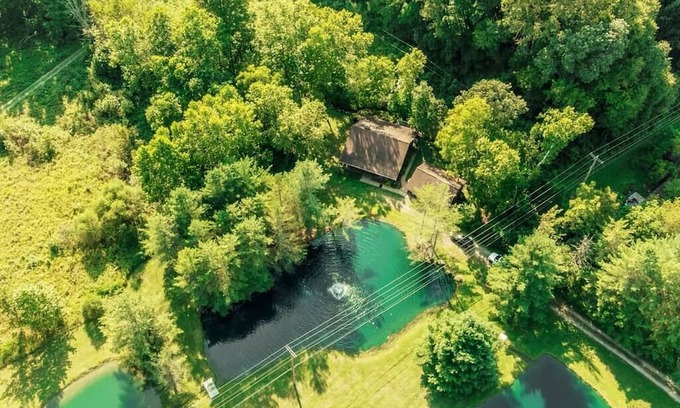 Rockbridge Cabin | 🎣 FISHING LODGE🌲 - 3 Stocked Ponds, Hot Tub, Sleeps 14, 8 acres, Arcade