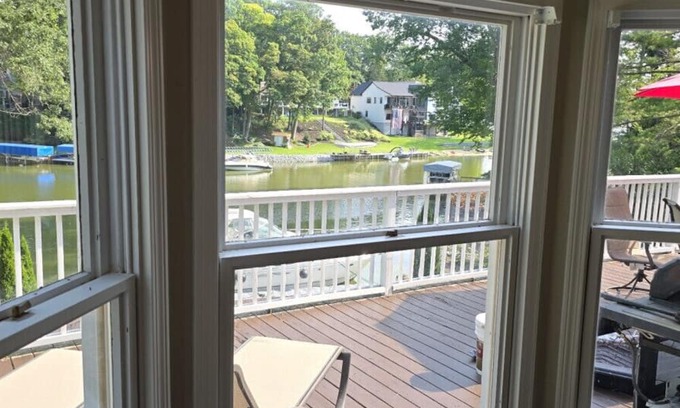 Spring Lake House | Waterfront home Spring Lake hot tub, firepit, gas grill fishing