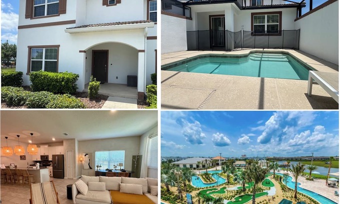 Kissimmee House | Spacious 5-bedroom 4-bath townhome, private pool and Resort, near Disney